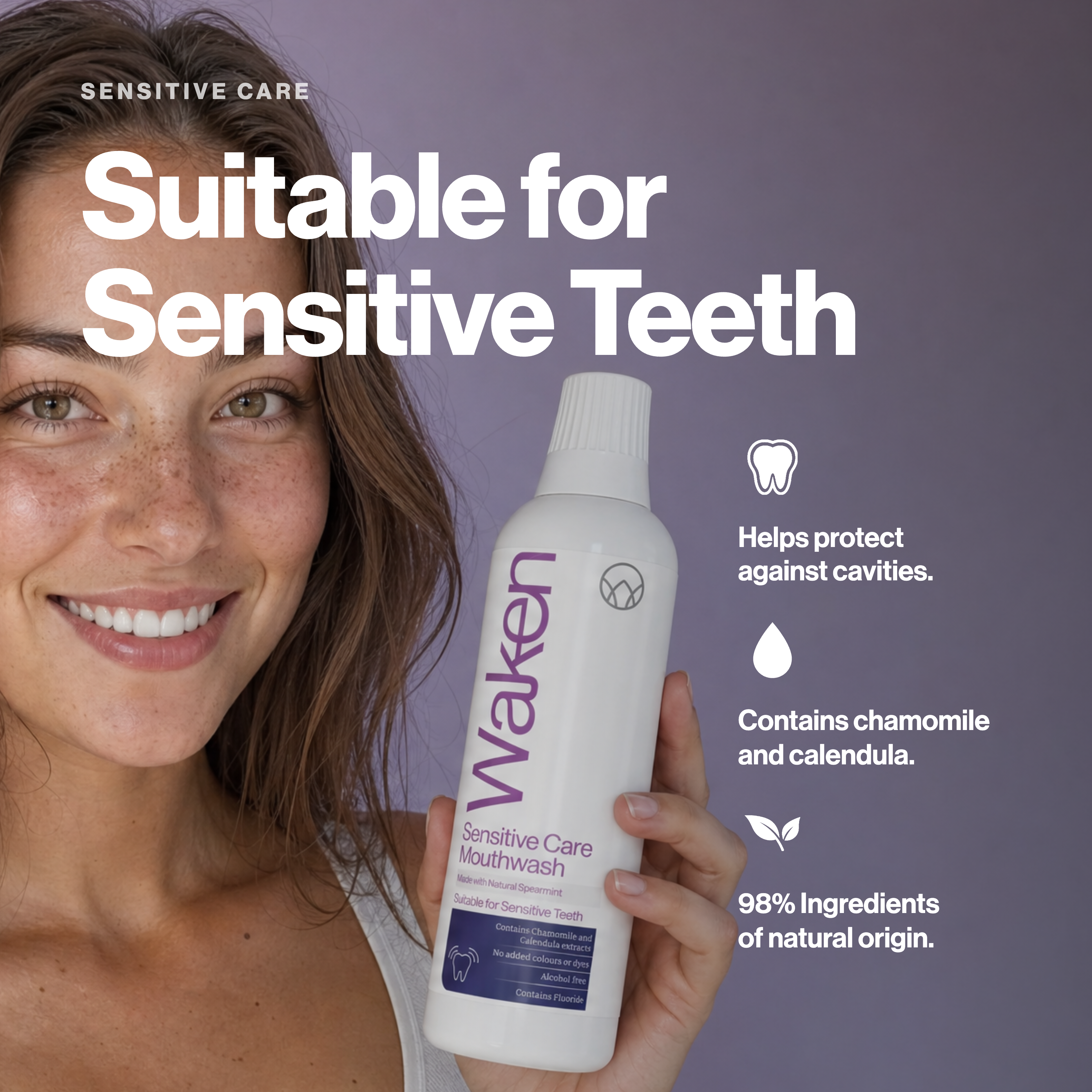Waken Sensitive Care Mouthwash 500ml