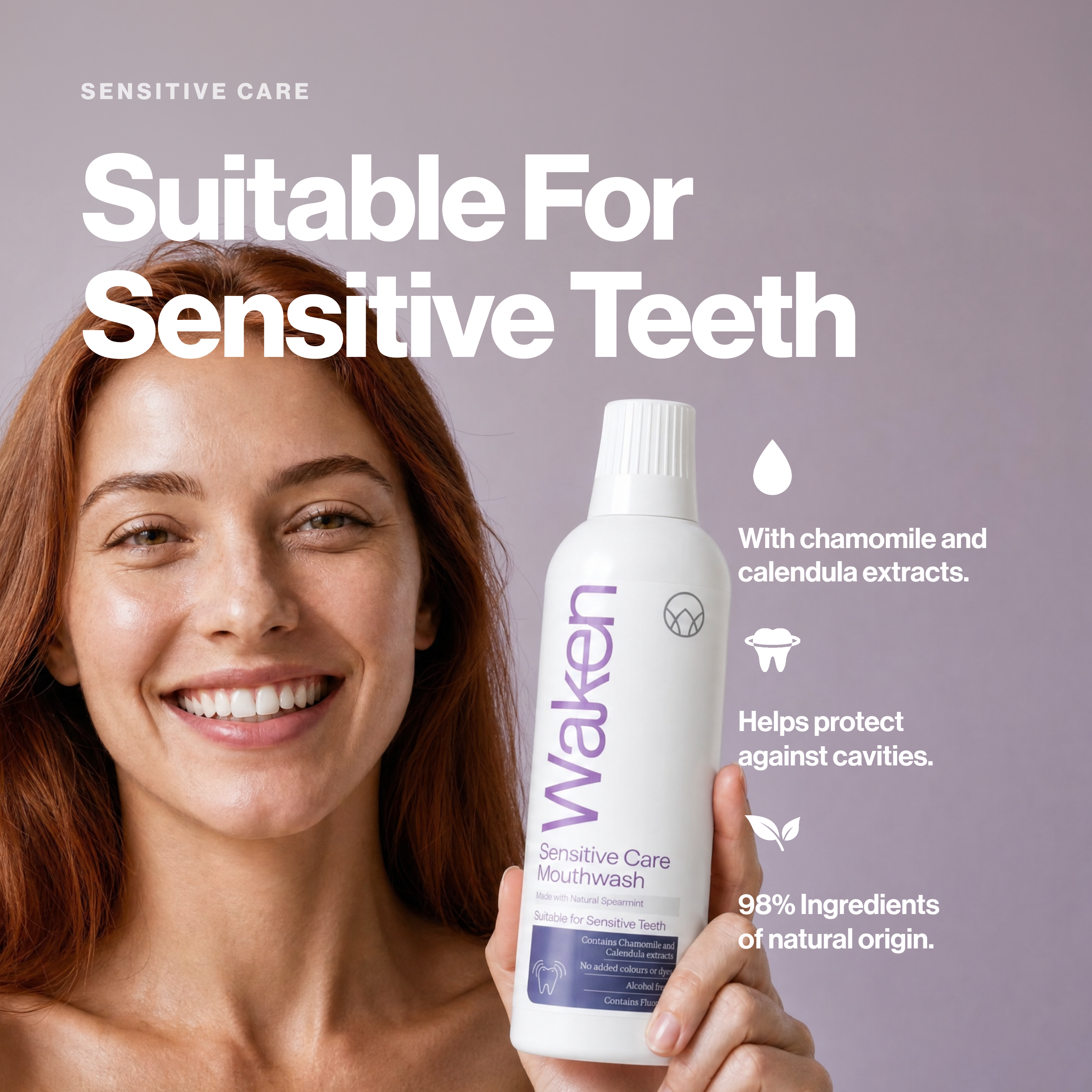 Waken Sensitive Care Mouthwash 500ml