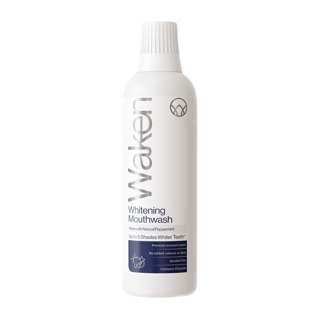Waken Whitening Mouthwash 500ml, plant enzyme formula, peroxide-free